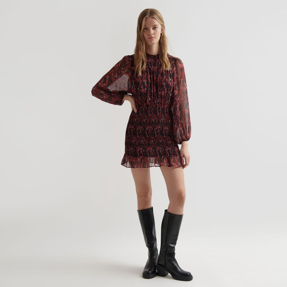 BROWNIE - Vestido Gomas Estampado Étnico Mujer Brownie