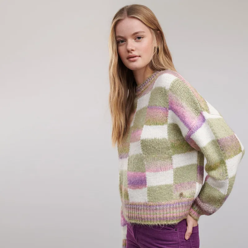 BROWNIE - Sweater Jacquard Cuadros  Mujer Brownie