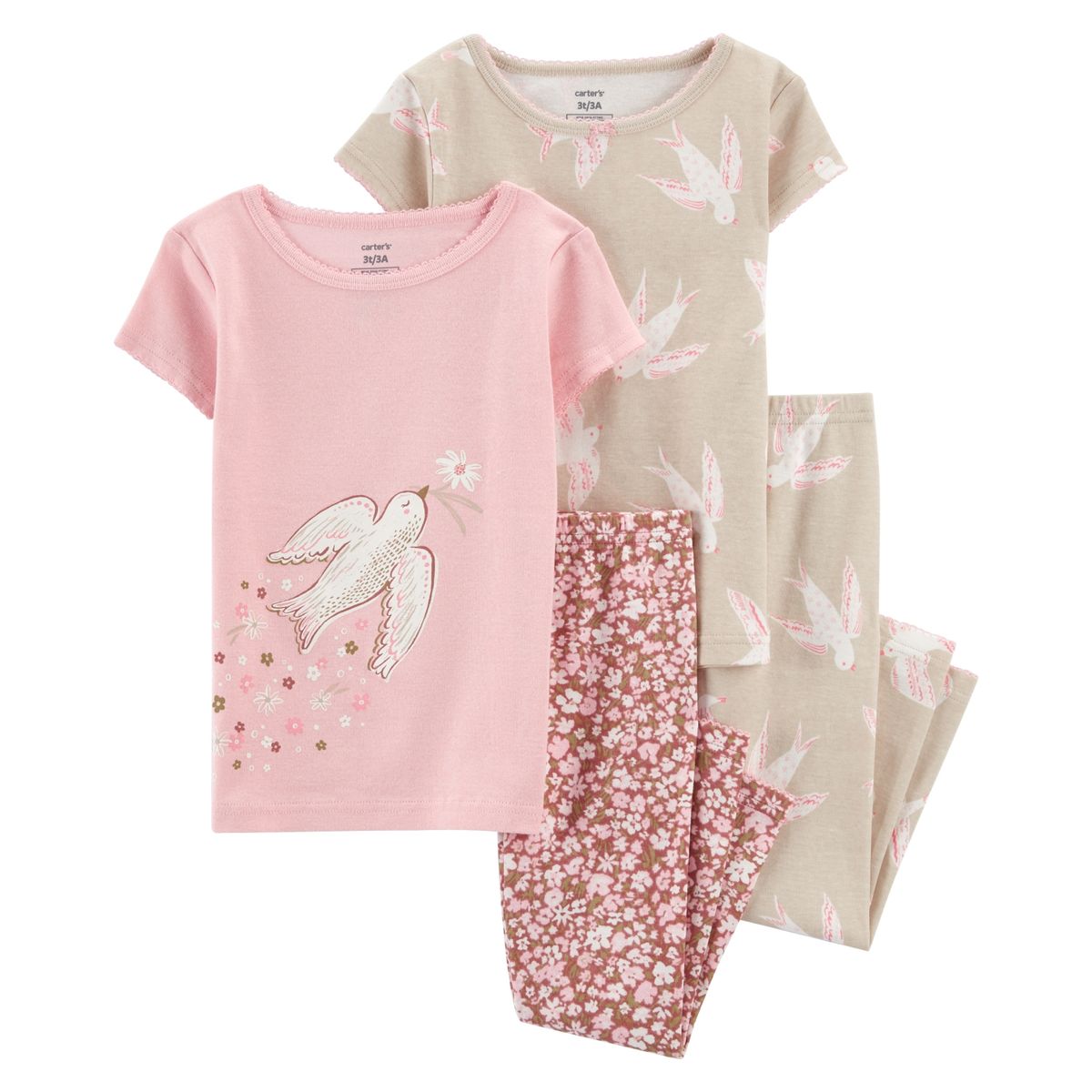 CARTER'S - Conjunto 4 Piezas Pijama Algodon  Bebé Niña Carter´s