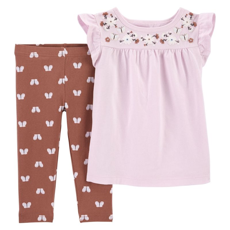 CARTER'S - Conjunto 2 Piezas Polera y Calza Bebé Niña Carter's