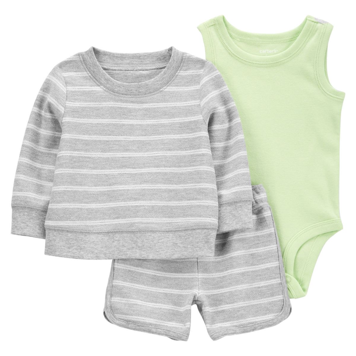 CARTER'S - Conjunto 3 Piezas Poleron, Body y Short Bebé Niño Carter´s