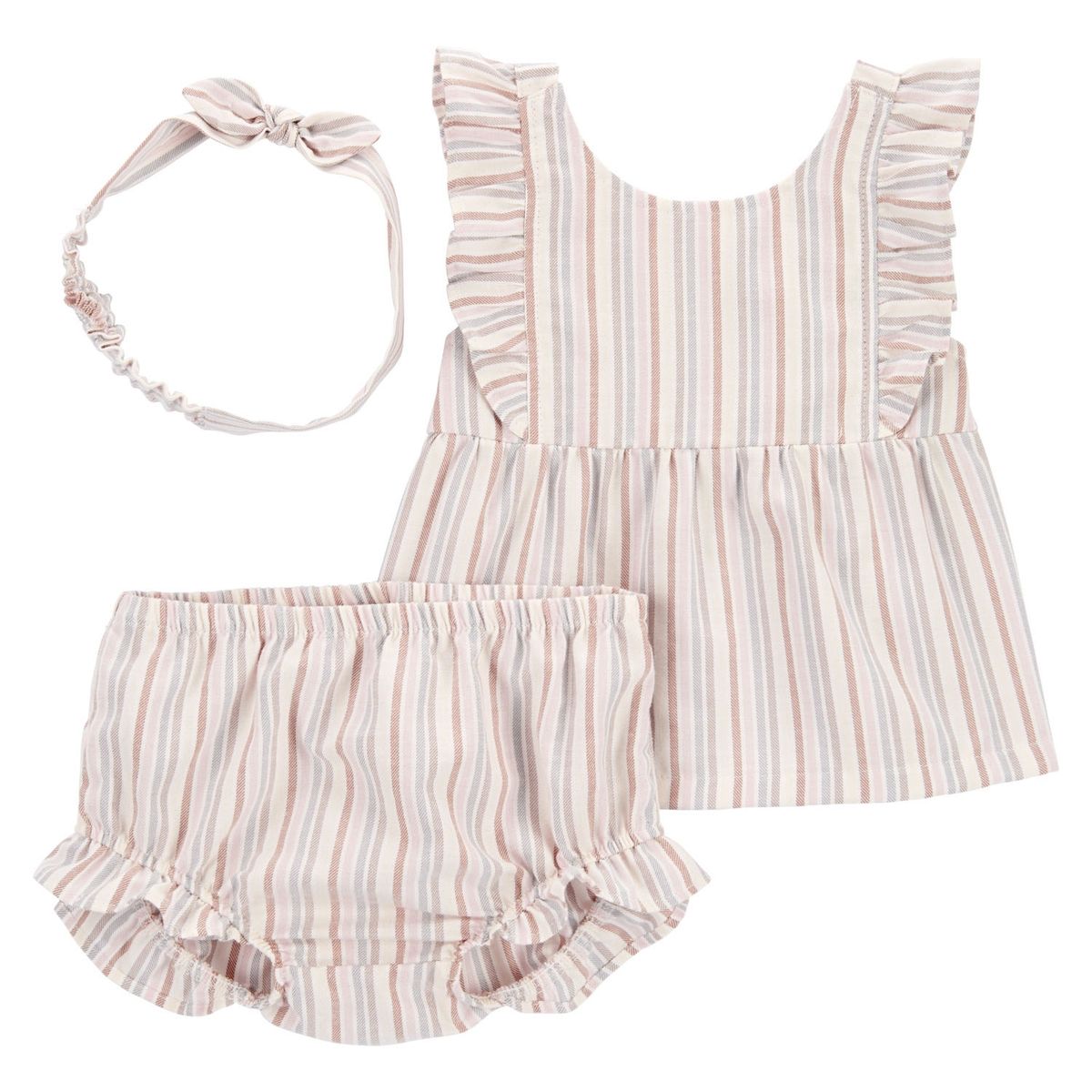 CARTER'S - Conjunto 3 piezas Blusa, Short Bombacho y Cintillo Bebé Niña Carter's