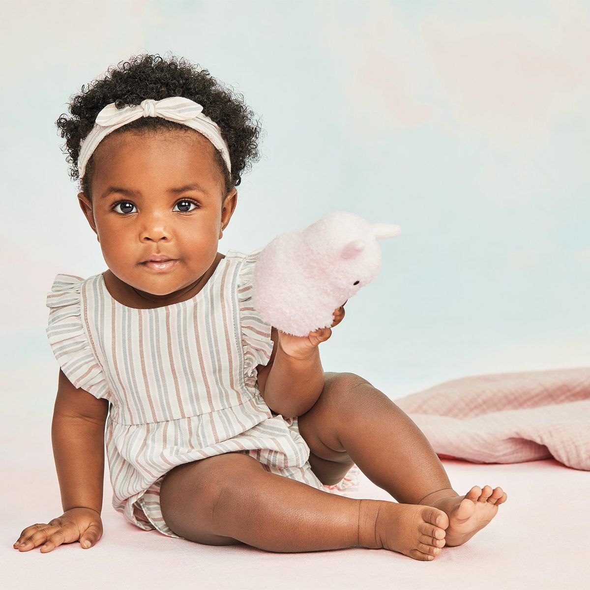 CARTER'S - Conjunto 3 piezas Blusa, Short Bombacho y Cintillo Bebé Niña Carter's