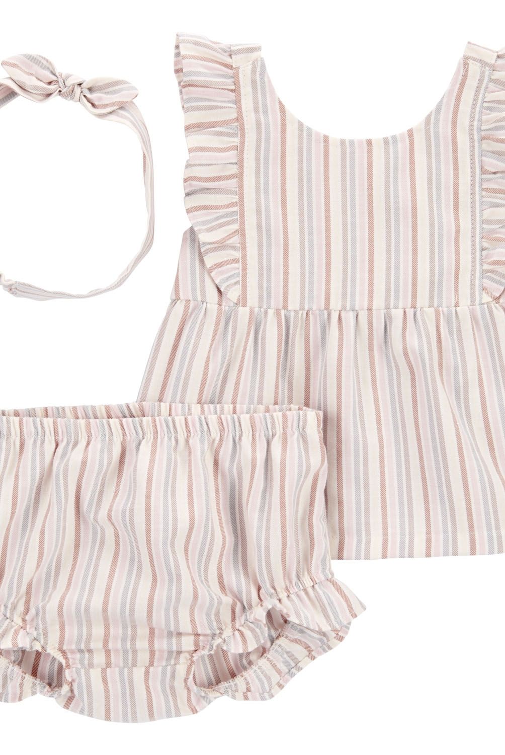 CARTER'S - Conjunto 3 piezas Blusa, Short Bombacho y Cintillo Bebé Niña Carter's