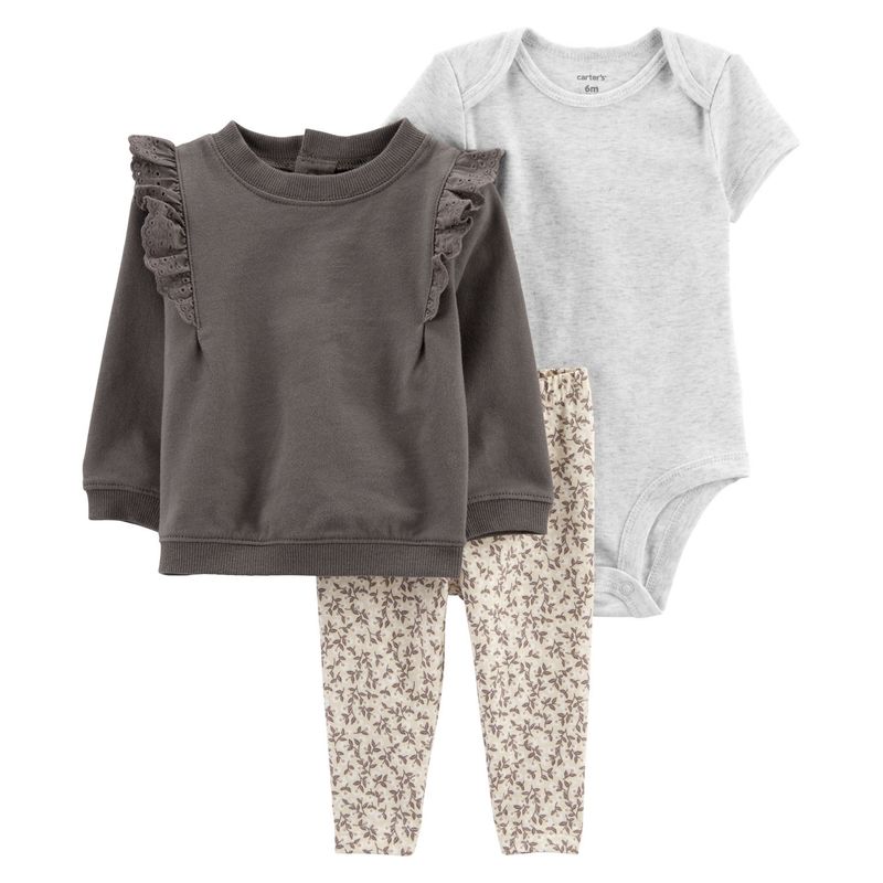 CARTER'S - Conjunto 3 Piezas Polerón, Calza Y Body Bebé Niña Carter's