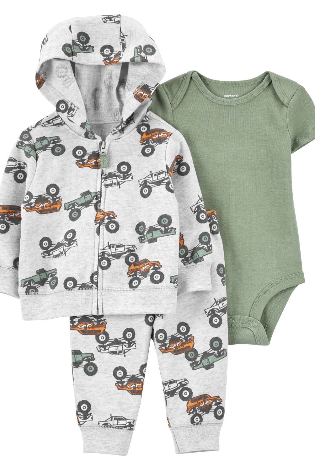 CARTER'S - Conjunto 3 Piezas Polerón, Pantalón Y Body Bebé Niño Carter's