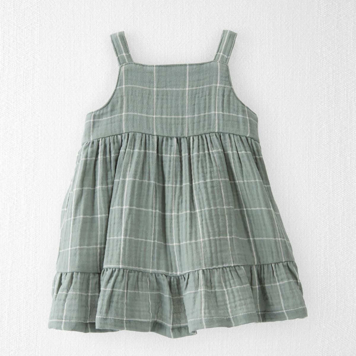 CARTER'S - Vestido Gasa Algodón Orgánico Con Cubre Pañal Bebé Niña Carter's