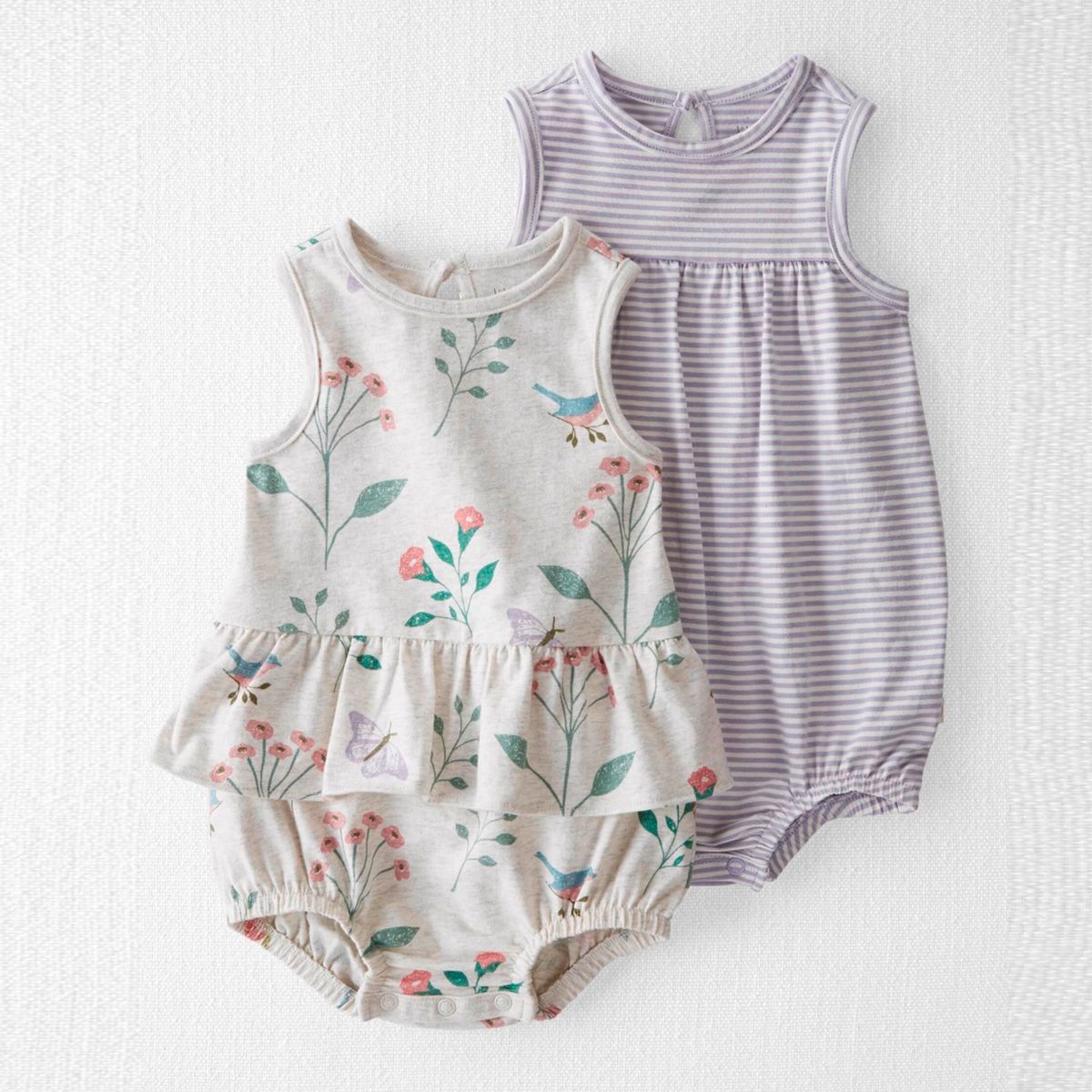 CARTER'S - Enterito Pack 2 Unidades Algodón Orgánico Bebé Niña Carter's