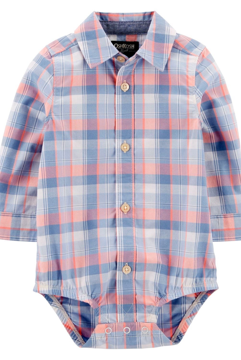 OSHKOSH - Body Algodón Tipo Camisa A Cuadros Bebé Niño Oshkosh