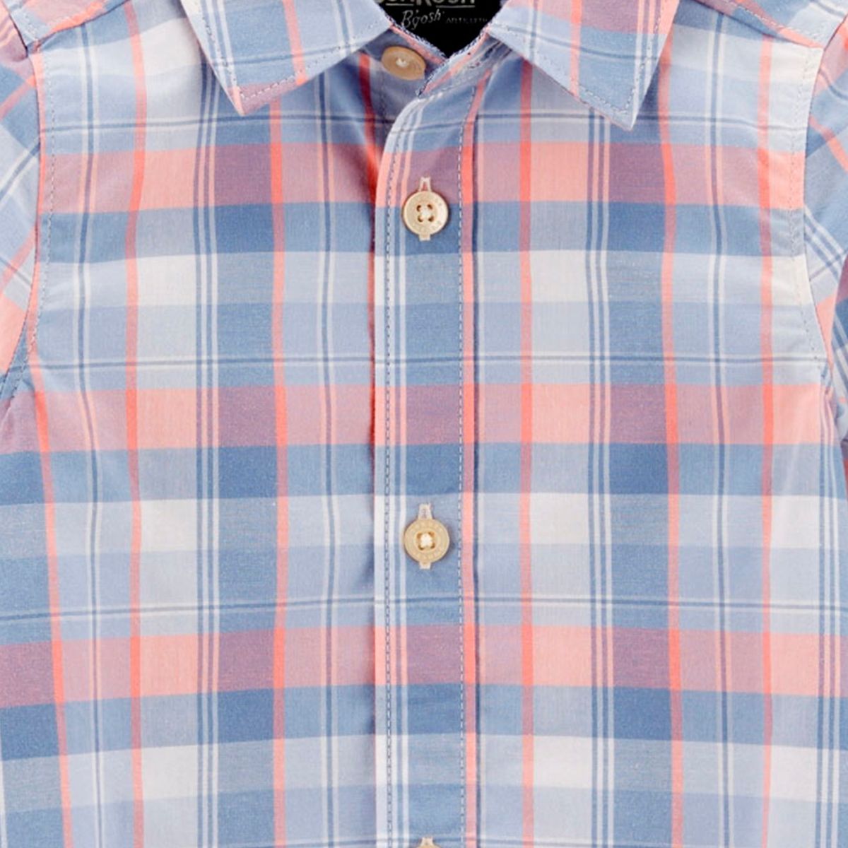 OSHKOSH - Body Algodón Tipo Camisa A Cuadros Bebé Niño Oshkosh