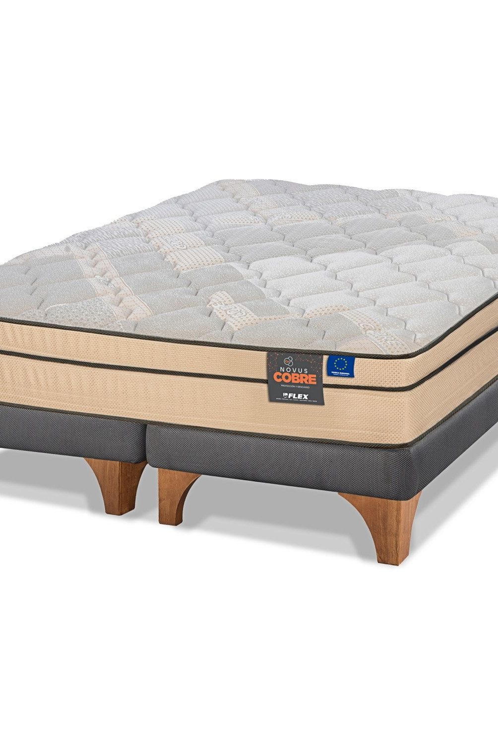 FLEX - Cama Europea Novus 2 Plazas X 2.00Mt Base Dividida Flex