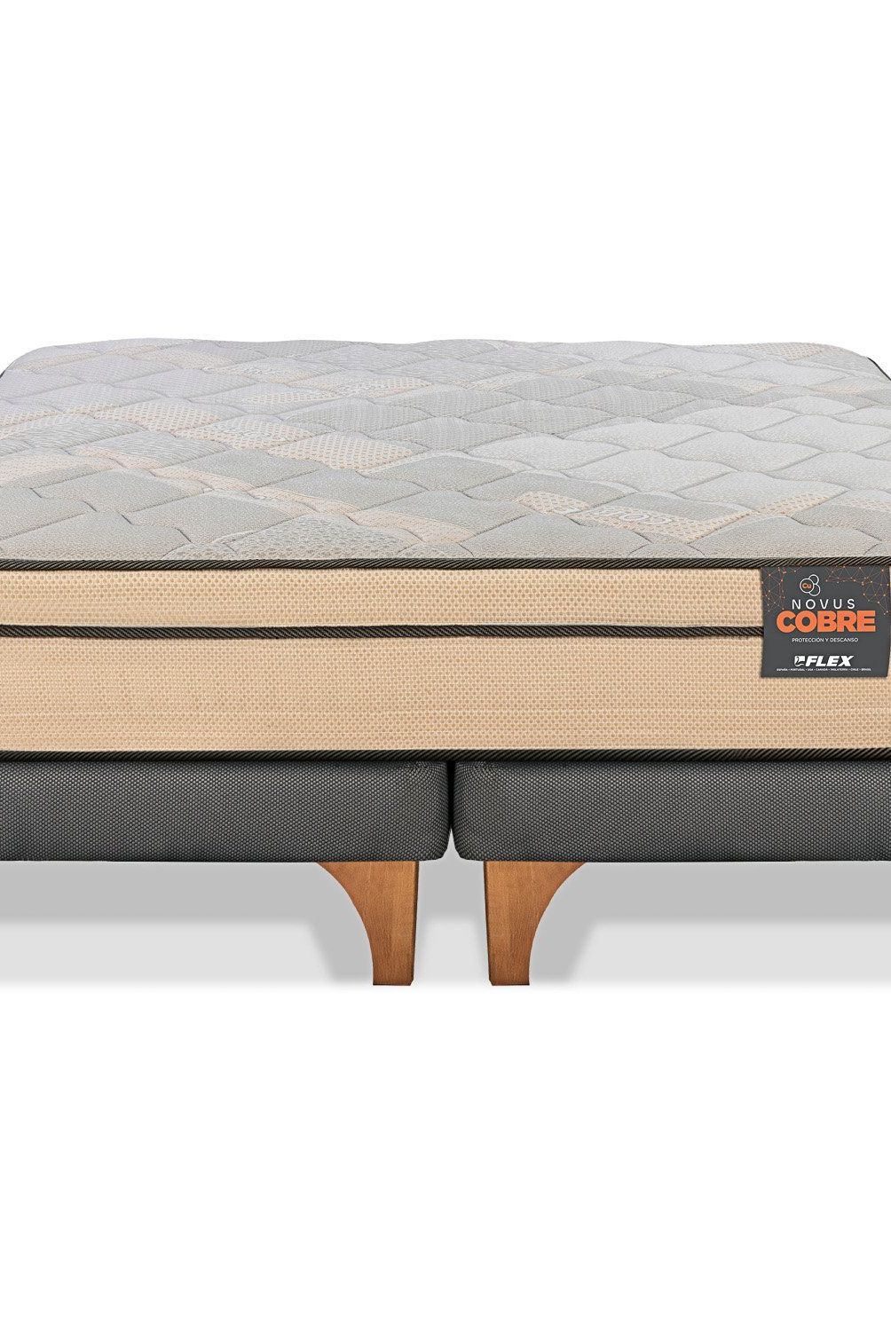 FLEX - Cama Europea Novus 2 Plazas X 2.00Mt Base Dividida Flex
