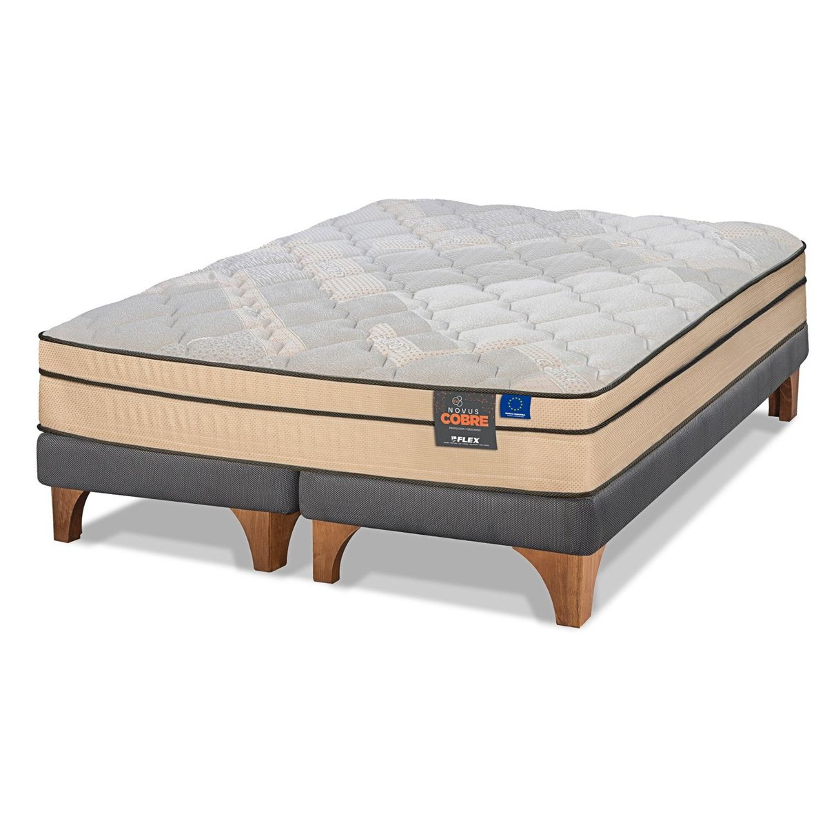 FLEX - Cama Europea Novus King X 2.00Mt Base Dividida Flex