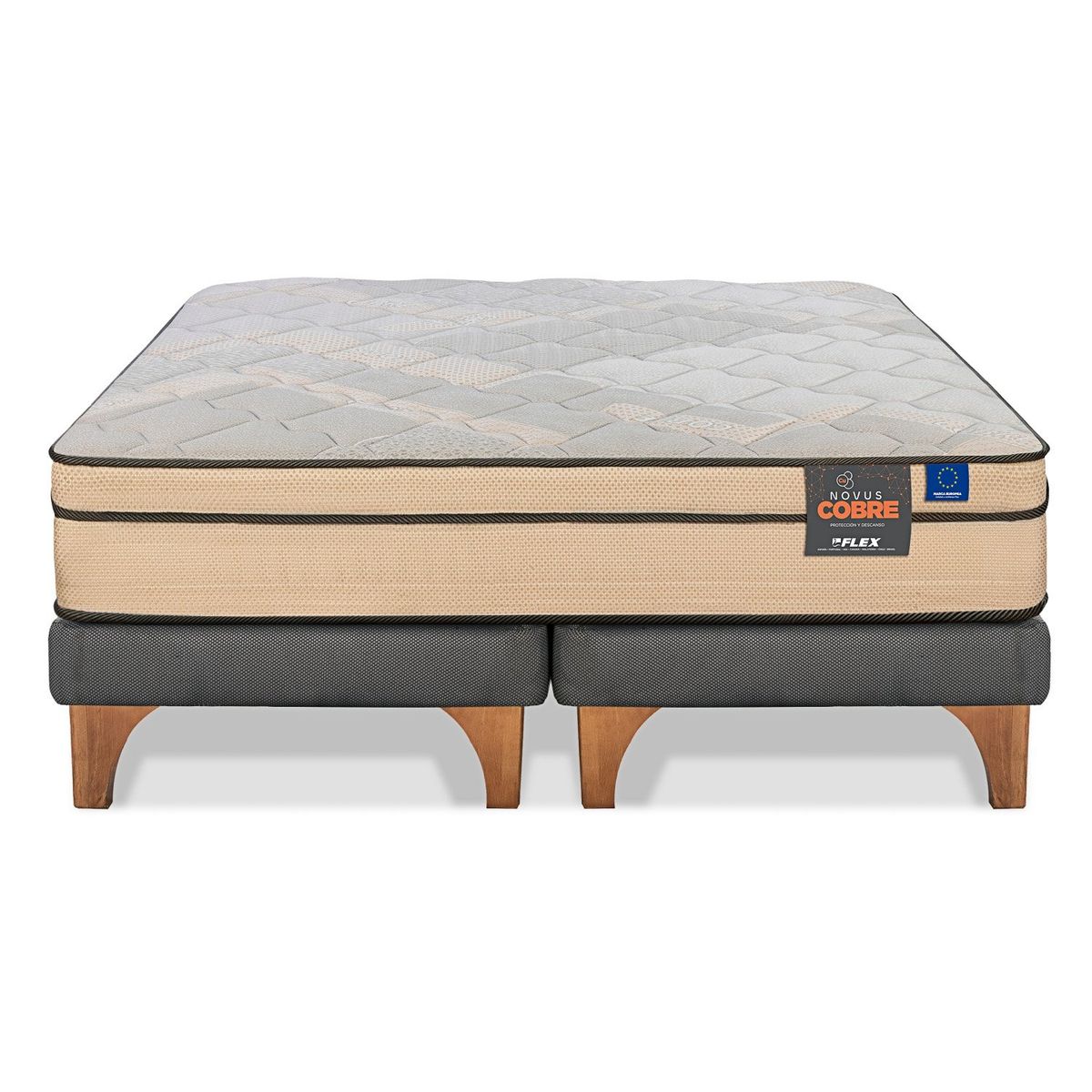 FLEX - Cama Europea Novus King X 2.00Mt Base Dividida Flex