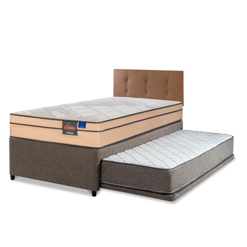 FLEX - Cama Nido Flex Novus Cobr 1.5 Plazas + Respaldo