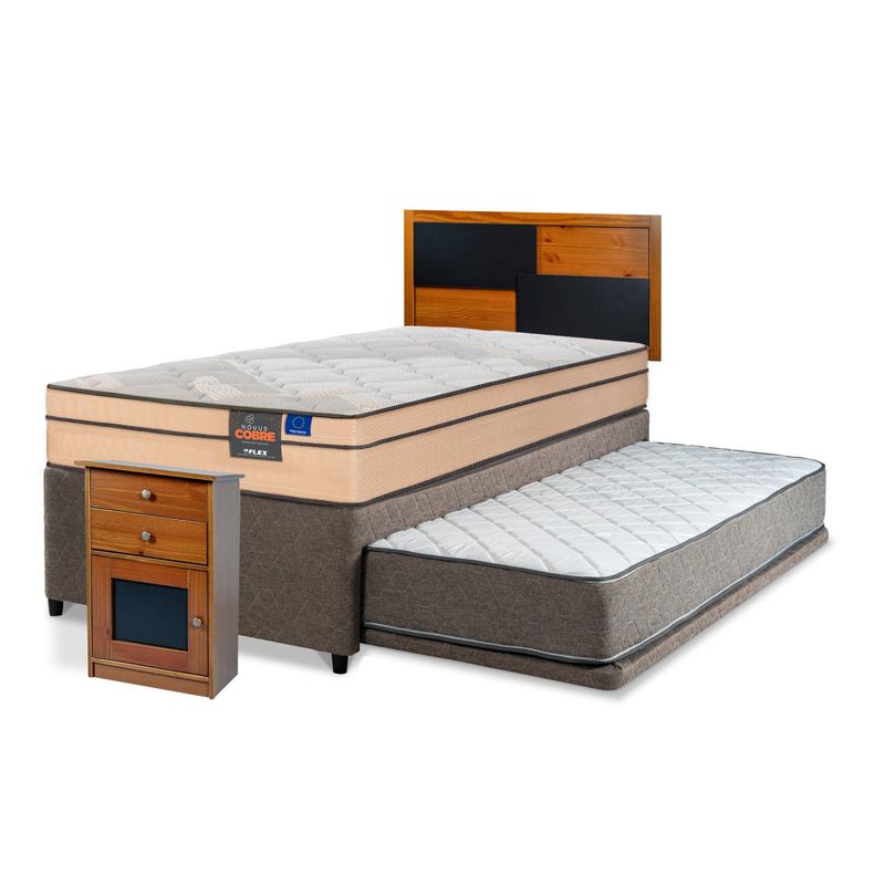FLEX - Cama Nido Flex Novus Cobr 1.5 Plazas + Muebles