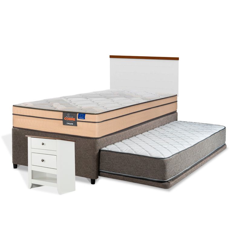 FLEX - Cama Nido Flex Novus Cobr 1.5 Plazas + Muebles