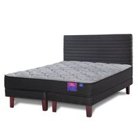 Cama Europea Therapedic Plus 2 Plazas 150x200 + Respaldo Modern Grafito
