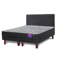 FLEX - Cama Europea Therapedic Plus 2 Plazas 150x200 + Respaldo Modern Grafito