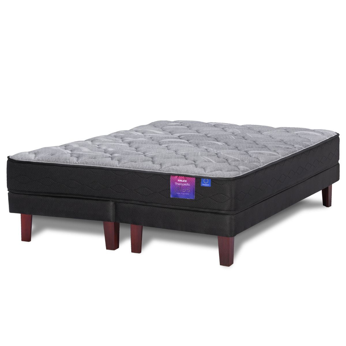 FLEX - Cama Europea Therapedic Plus 2 Plazas X 2.00Mt Base Dividida Flex