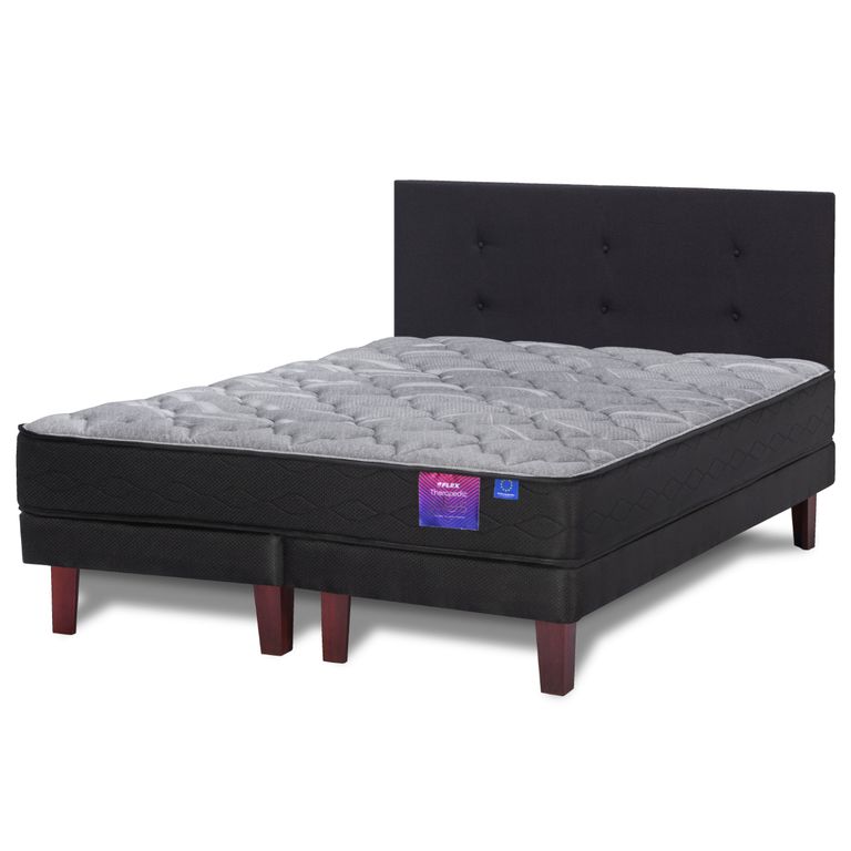 FLEX Cama Europea Therapedic Plus 2 Plazas x 2.00mt Base Dividida + Respaldo