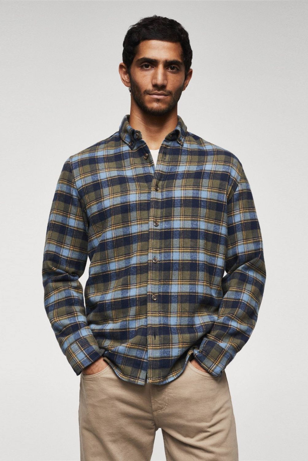 MANGO MAN - Camisa Franela Cuadros Hombre Mango Man