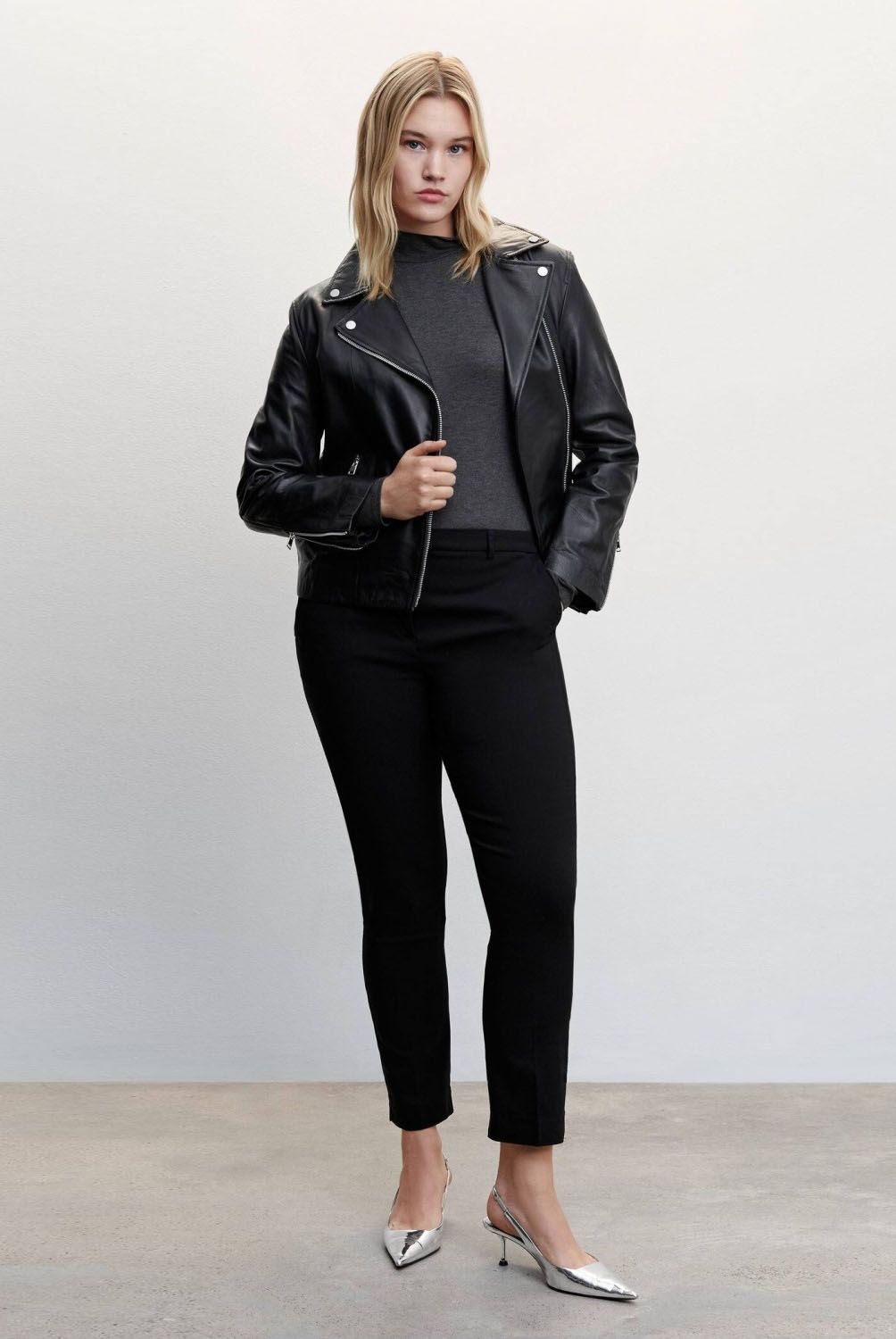 MANGO - Pantalón Skinny Tiro Medio Viscosa Mujer Mango