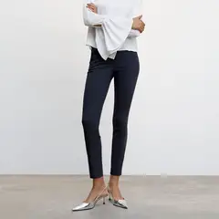 MANGO - Pantalón Skinny Tiro Medio Viscosa Mujer