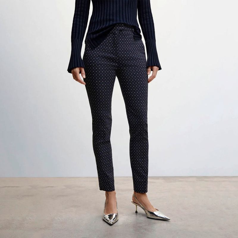MANGO - Pantalón Skinny Tiro Medio Viscosa Mujer Mango