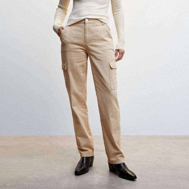 MANGO - Jeans Cargo Newcargo Tiro Medio Mujer Mango