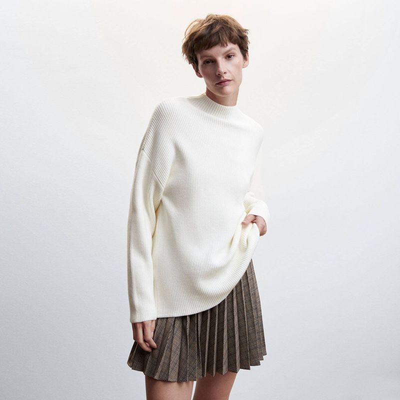 MANGO - Sweater Manga Larga Viscosa Mujer Mango