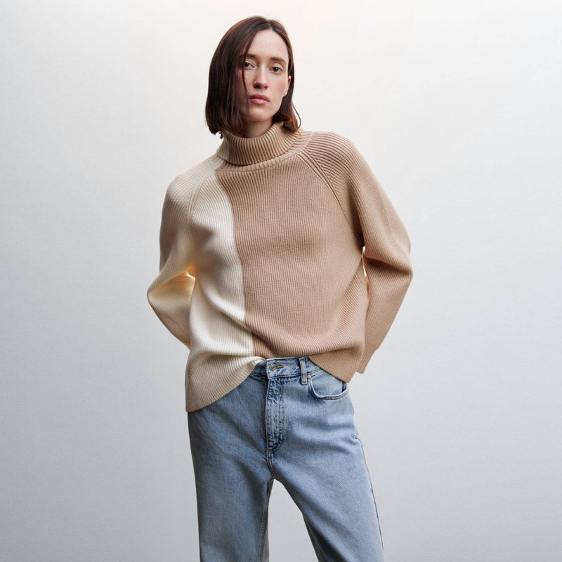 MANGO - Sweater Manga Larga Viscosa Mujer Mango