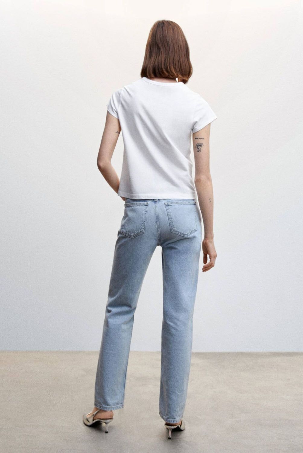 MANGO - Polera Manga Corta Algodón Mujer Mango