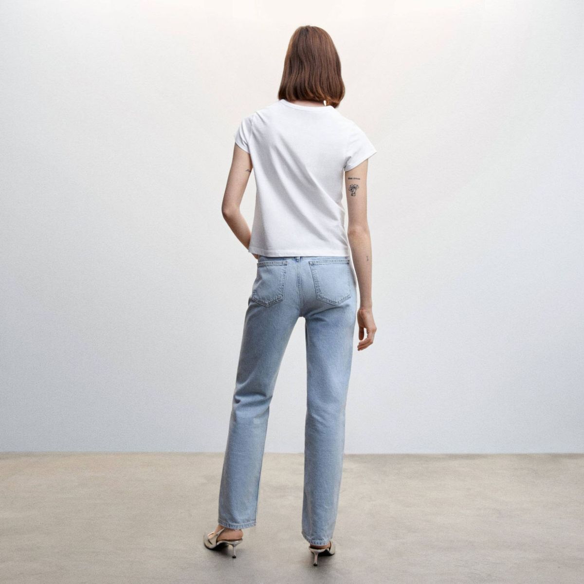 MANGO - Polera Manga Corta Algodón Mujer Mango