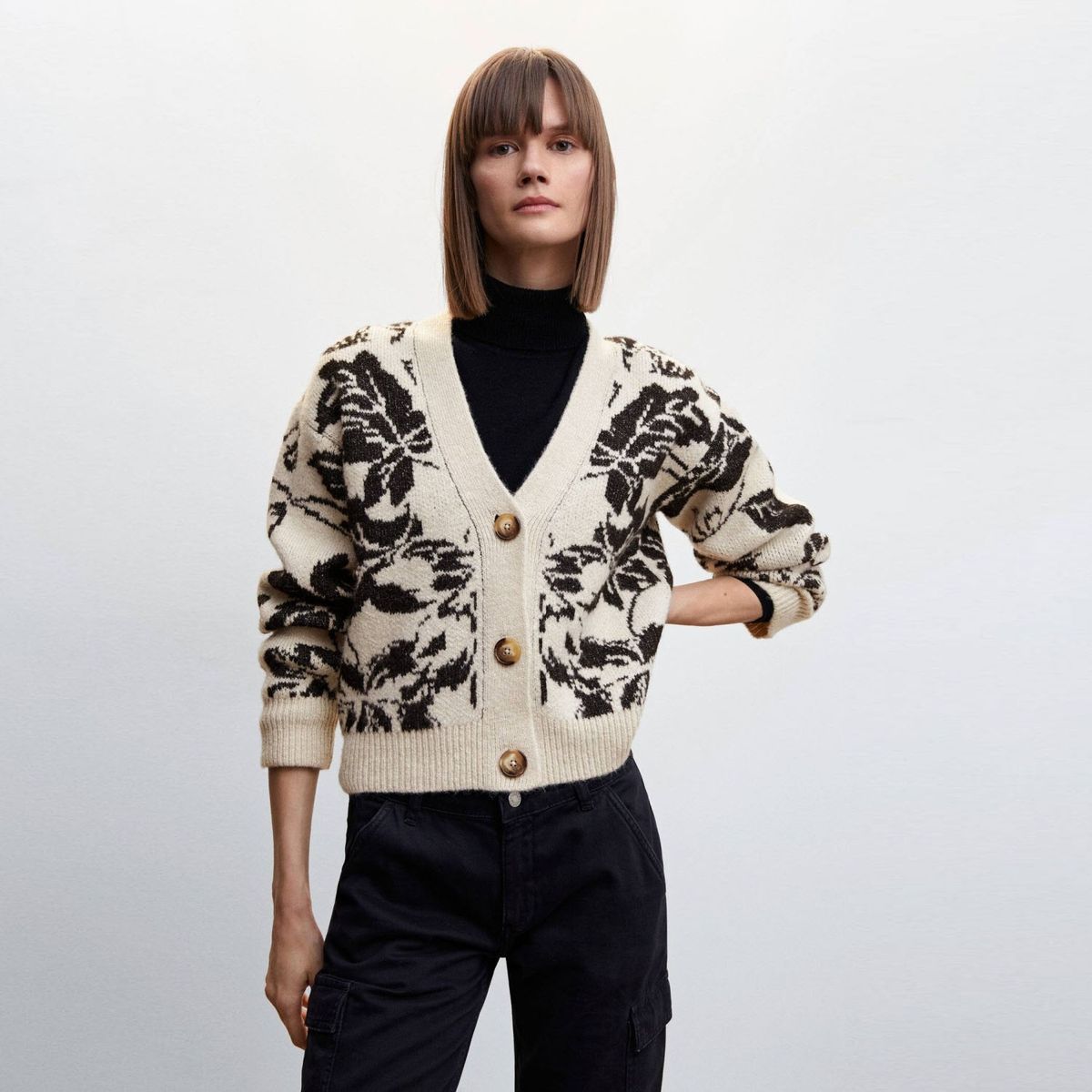 MANGO - Chaleco Manga Larga Acrílico Mujer Mango