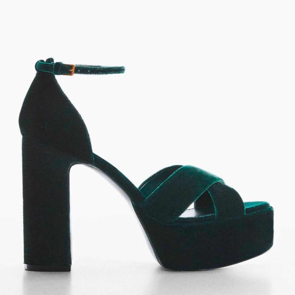 MANGO - Sandalia Mujer Verde Mango