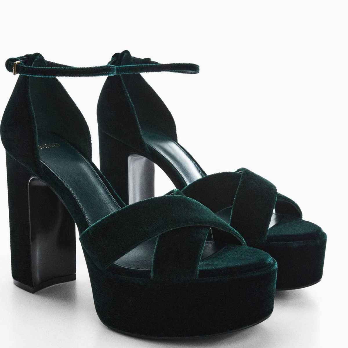 MANGO - Sandalia Mujer Verde Mango