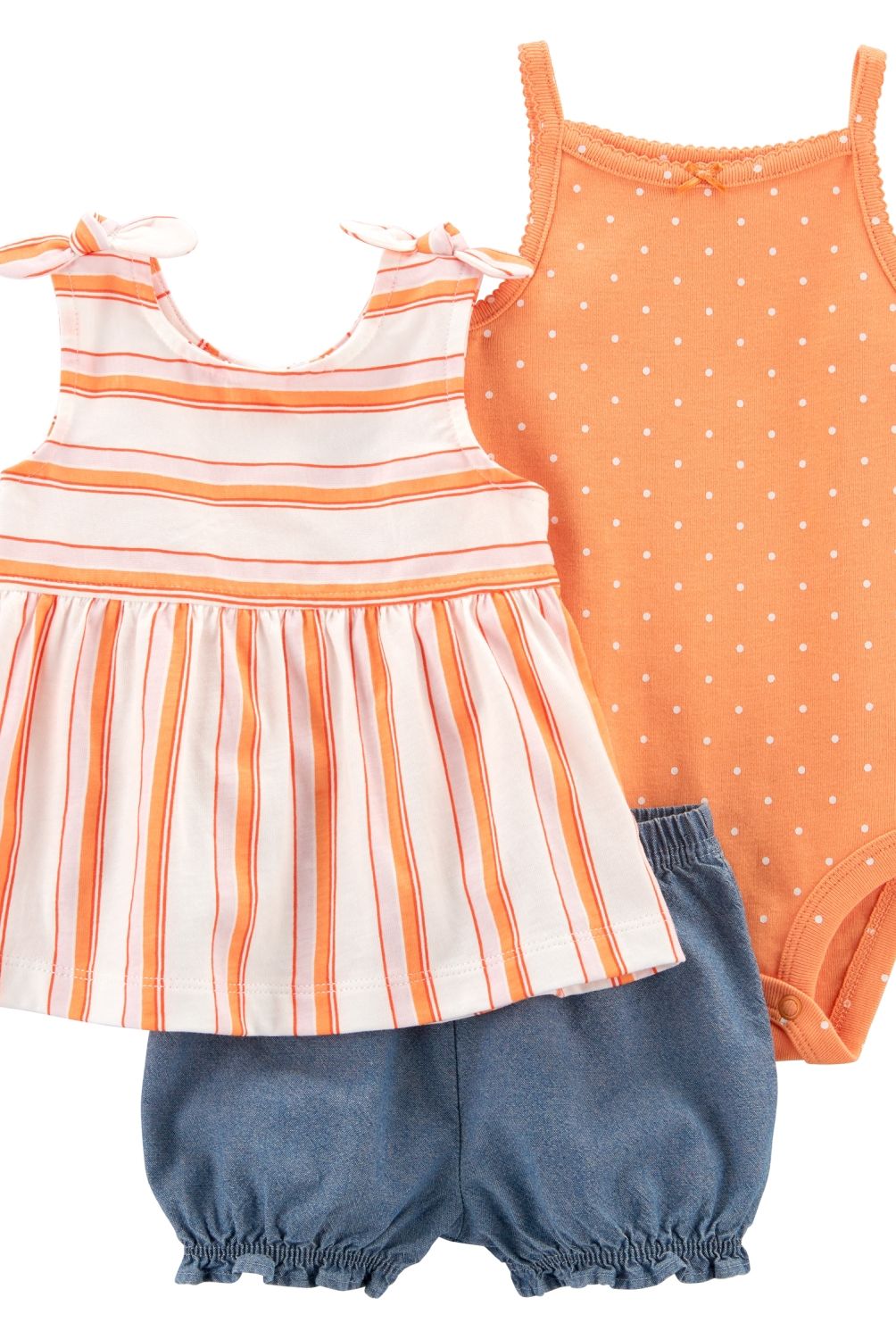 CARTER'S - Conjunto 3 Piezas Polera, Body Y Short Bombacho Bebe Niña Carter's