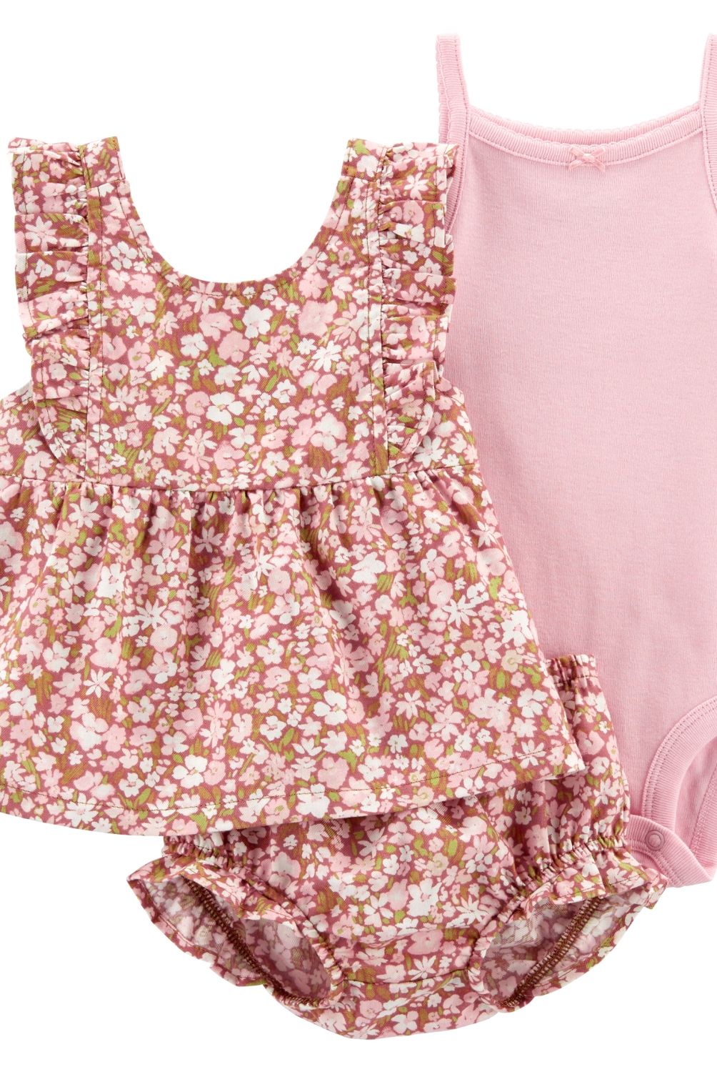CARTER'S - Conjunto 3 Piezas Blusa, Body Y Short Bombacho Bebé Niña Carter's