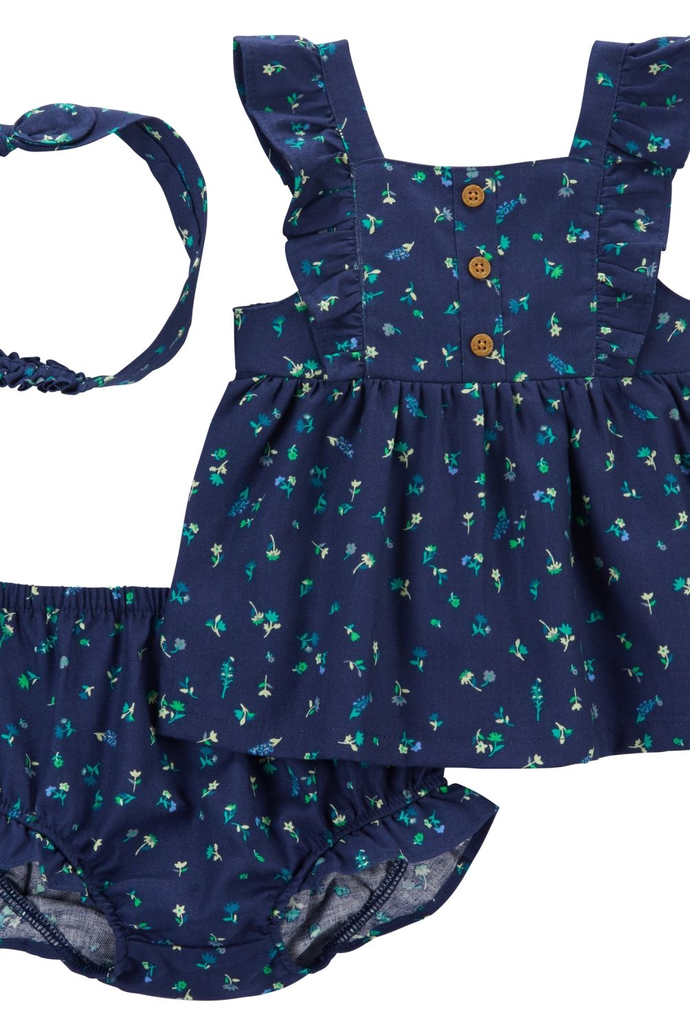 CARTER'S - Conjunto 3 Piezas Blusa, Short Bombacho y Cintillo Bebé Niña Carter's
