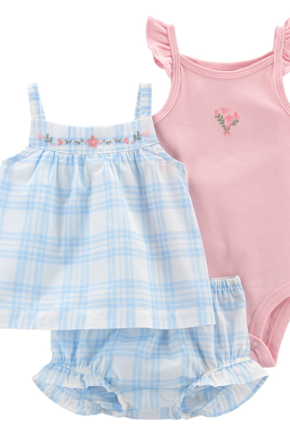 CARTER'S - Conjunto 3 piezas Blusa, Body y Short Bombacho Bebé Niña Carter's