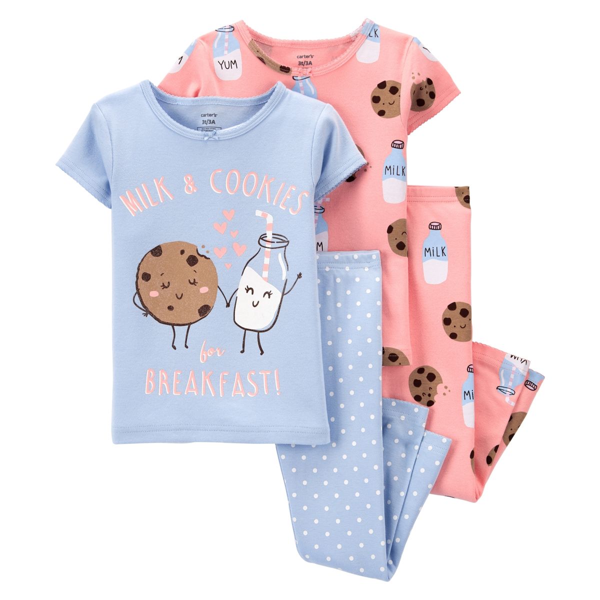 CARTER'S - Conjunto 4 Piezas Pijama Algodon Bebé Niña Carter´s