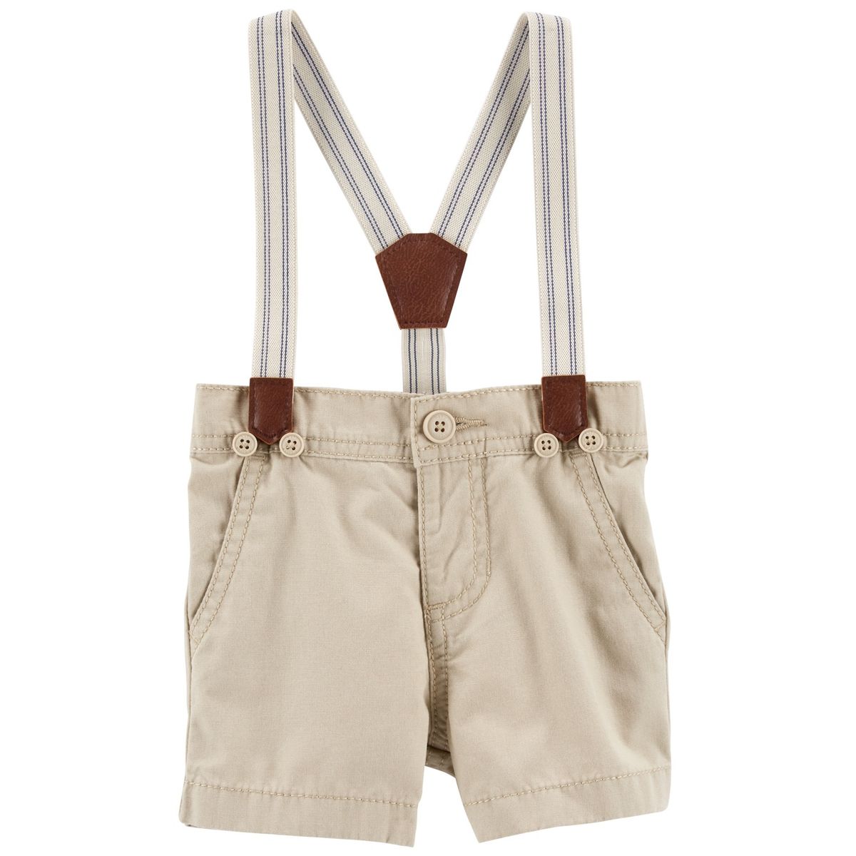OSHKOSH - Short Algodón Con Suspensores Bebé Niño Oshkosh