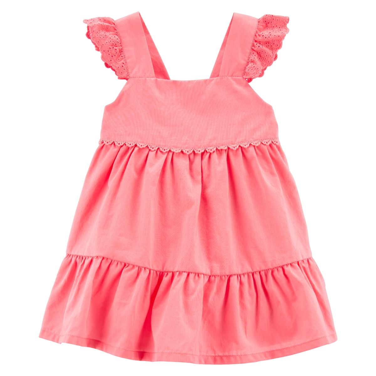 OSHKOSH - Vestido Algodón Vuelos Con Cubre Pañal Bebé Niña Oshkosh