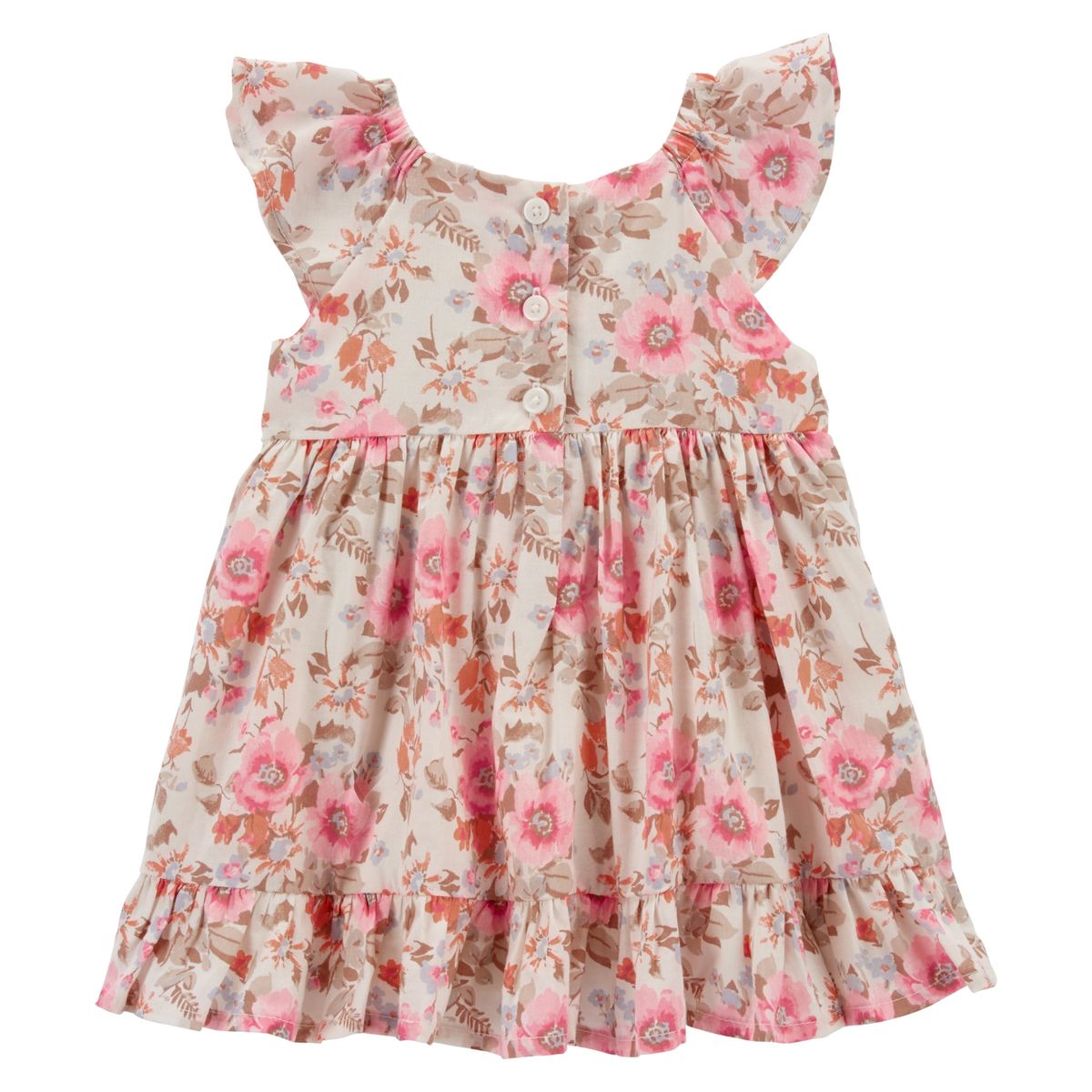 OSHKOSH - Vestido Algodón Floreado Con Cubre Pañal Bebé Niña Oshkosh