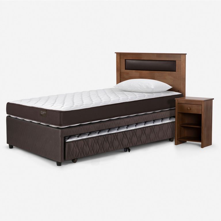 Cama Nido New Ergo T 1.5 plazas x 2.00 mt + Respaldo + 1 Velador