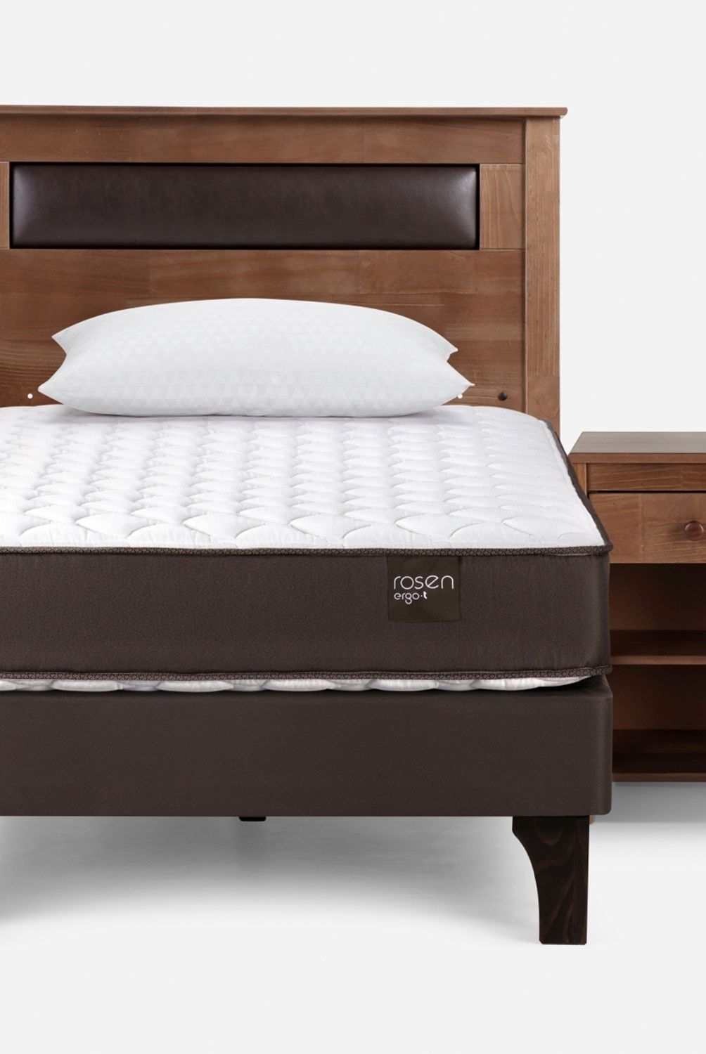 ROSEN - Cama Europea 1.5 Plazas Ergo T Ferrara + Almohadas Rosen