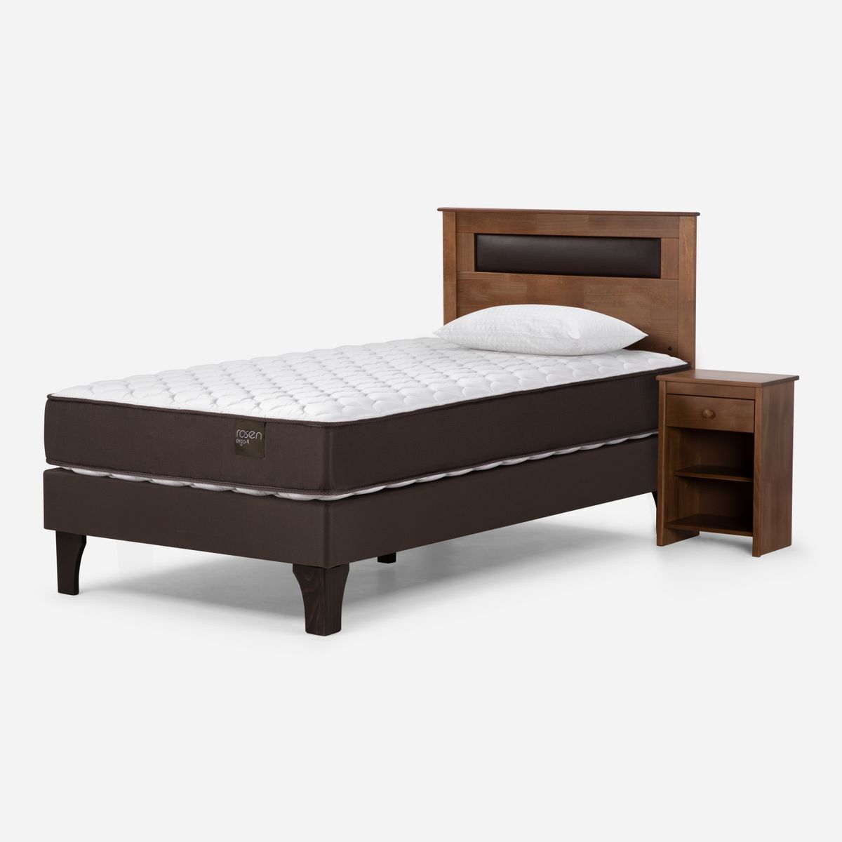 ROSEN - Cama Europea 1.5 Plazas Ergo T Ferrara + Almohadas Rosen