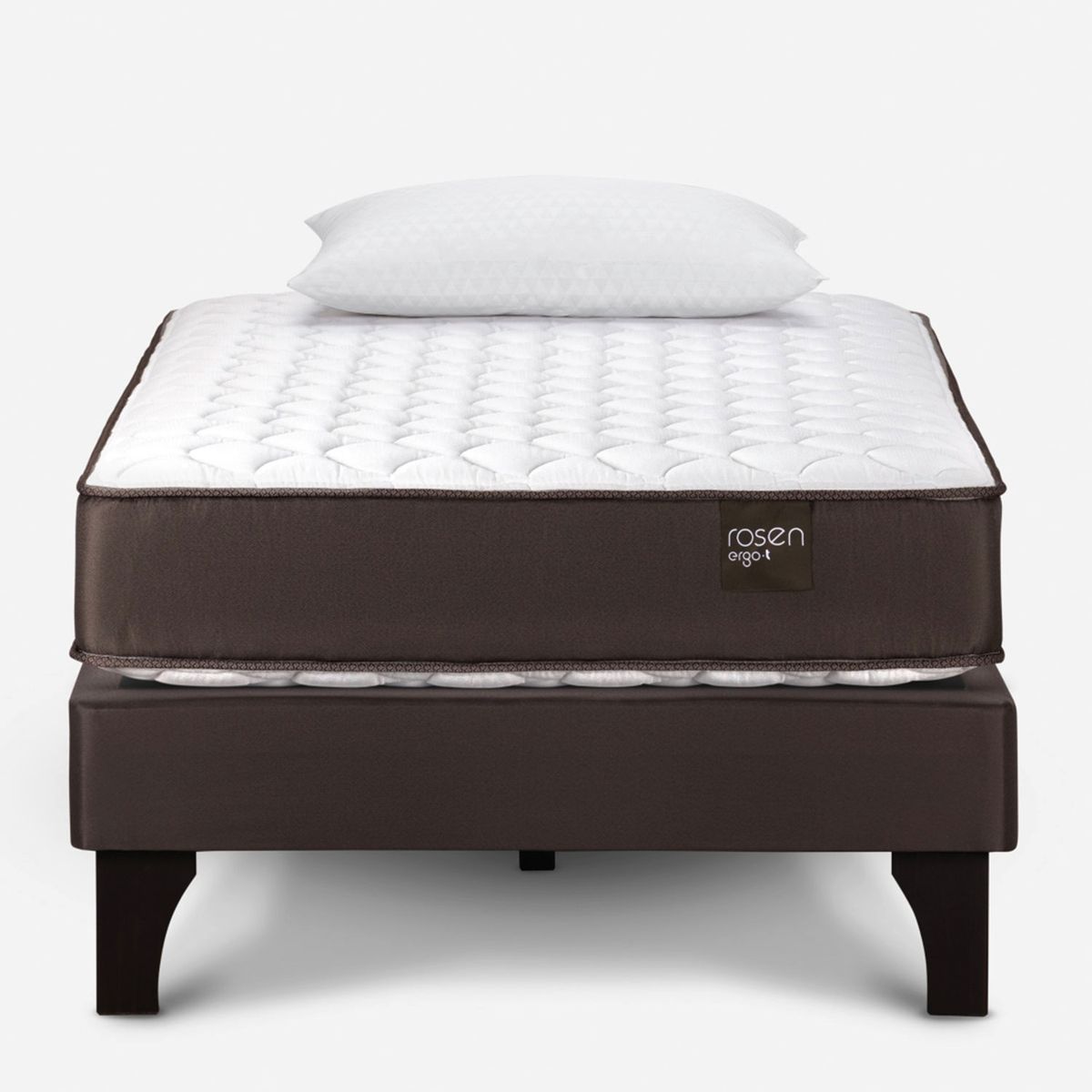 ROSEN - Cama Ergo T 1 Plaza + Almohadas Rosen