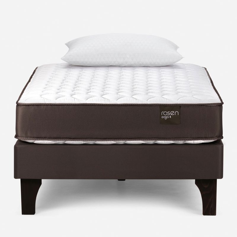 ROSEN - Cama Europea 1.5 Plazas Ergo T + Almohadas Rosen